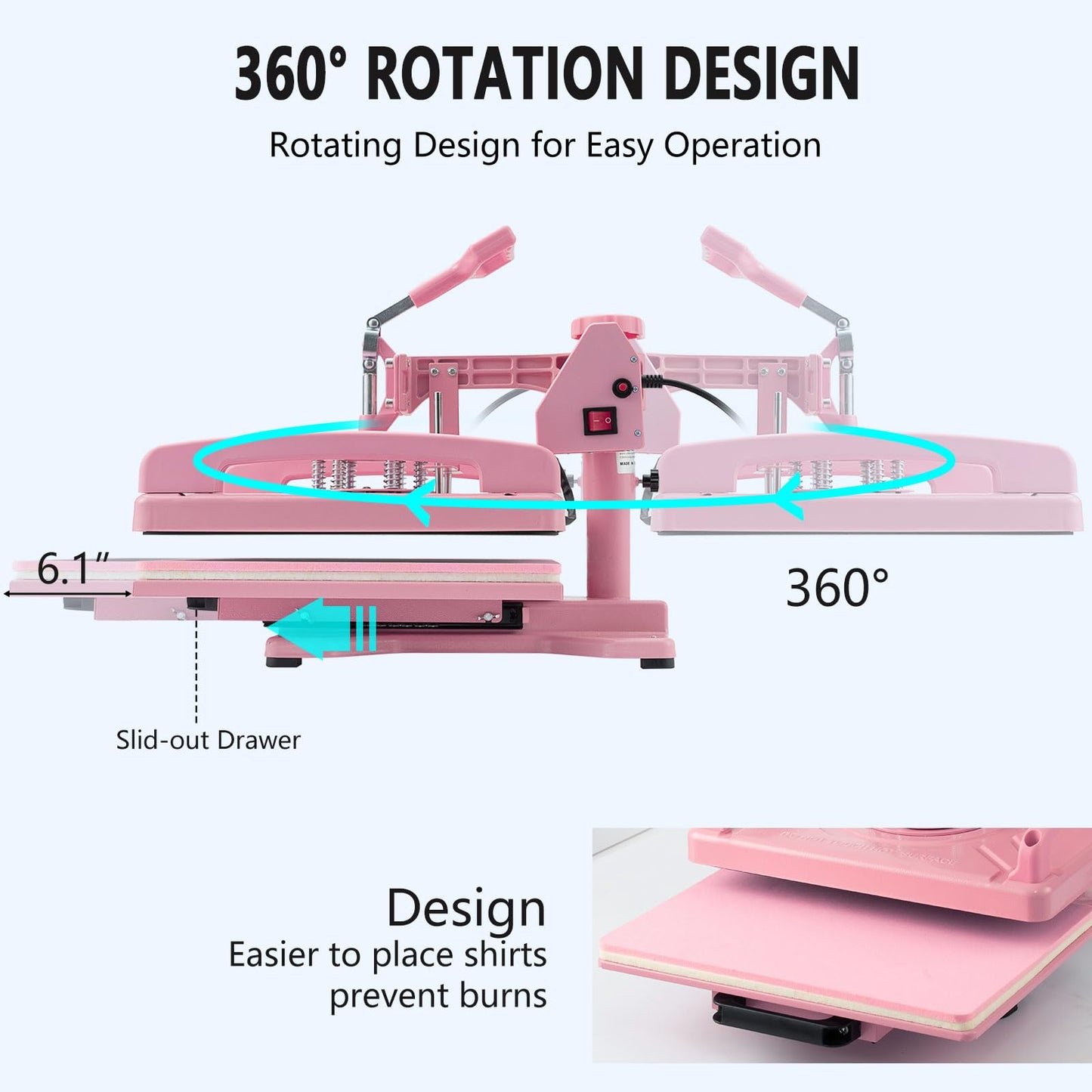 Hitgrand Heat Press 15x15 inch, Heat Press Machine for T-Shirts, 8 in 1 Heat Press with 30 OZ Tumbler Press, Combo Tumbler Heat Press Machine Sublimation for Hat Cap Mug Plate