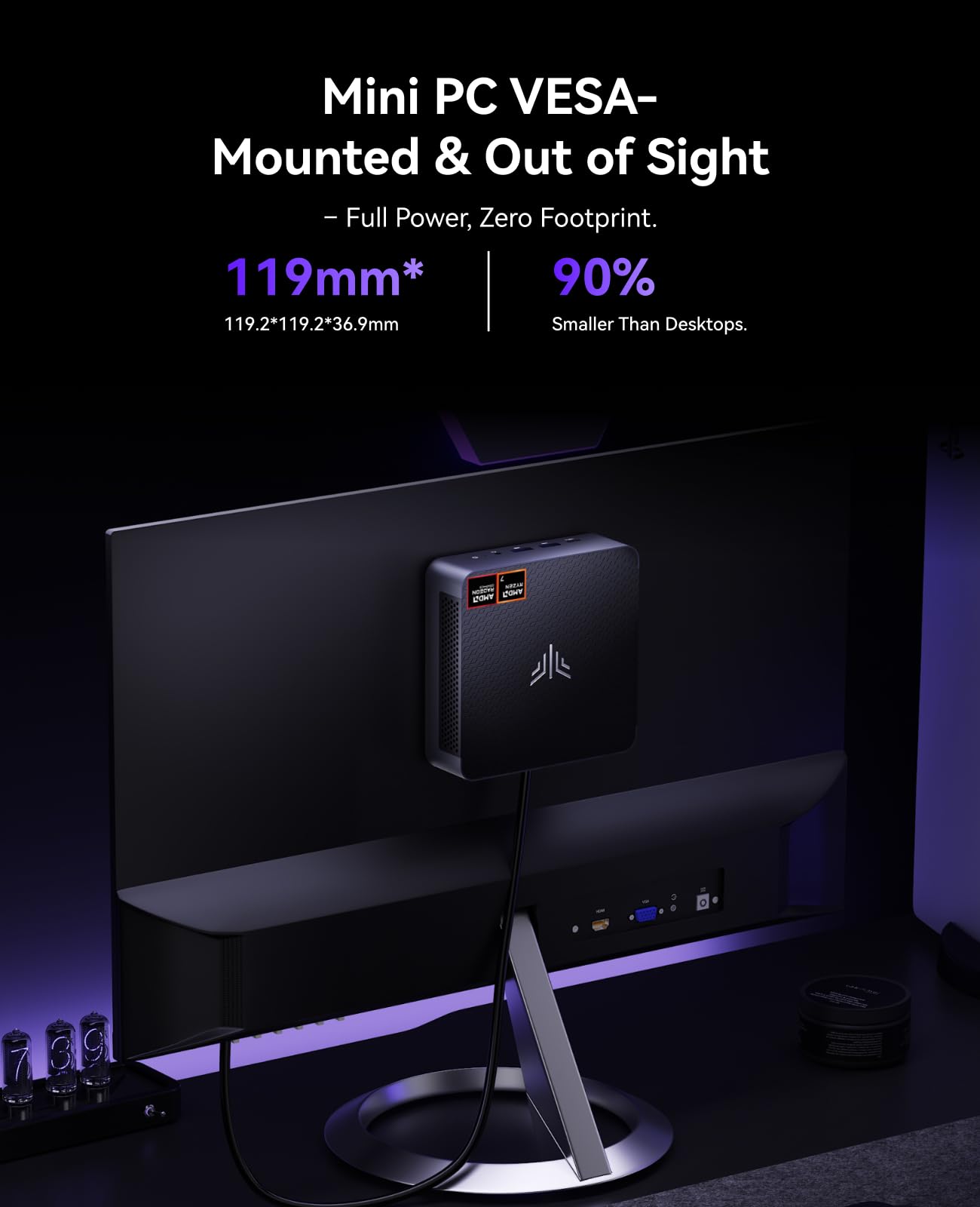 KAMRUI AM21 Mini PC, AMD Ryzen 7 8745HS (8C/16T, up to 4.9GHz), 32GB DDR5 5600MHz RAM, 1TB M.2 2280 PCIe 4.0 SSD, Mini Desktop Computer with Radeon 780M, USB4, Quad Display, Dual LAN, HDMI, WiFi 6