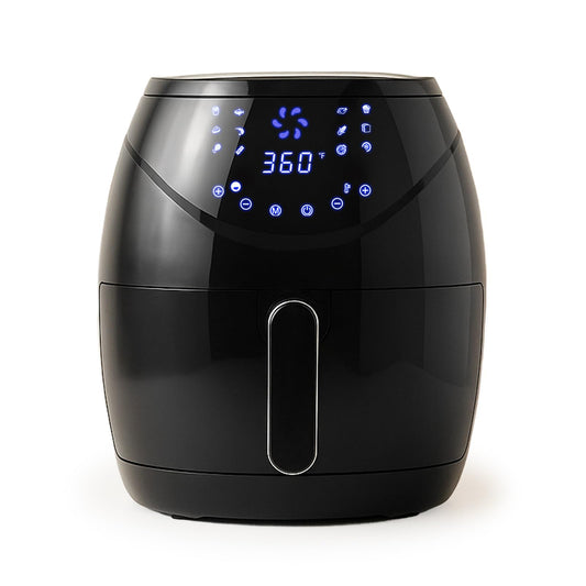 Air Fryer 6.5 QT Extra Hot Air Fryer for Crispy Cooking Bake Roast Nonstick High Gloss Black Finish Perfect for Healthy Meals Kitchen Appliance