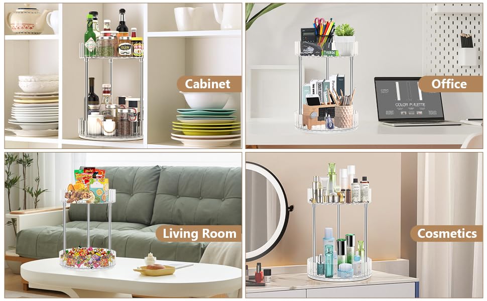 360° Rotating Makeup Organizer Large Detachable Cosmetic Skincare Storage for Bathroom Bedroom Dresser