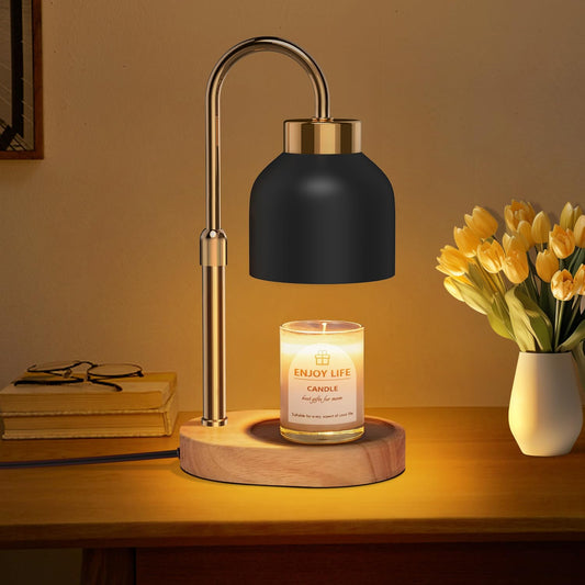 seenlast Candle Warmer Lamp with Dimmer Adjustable Height,Mothers Day Gifts,2/4/8H Timer,Vintage Home Decor for Scented Jar
