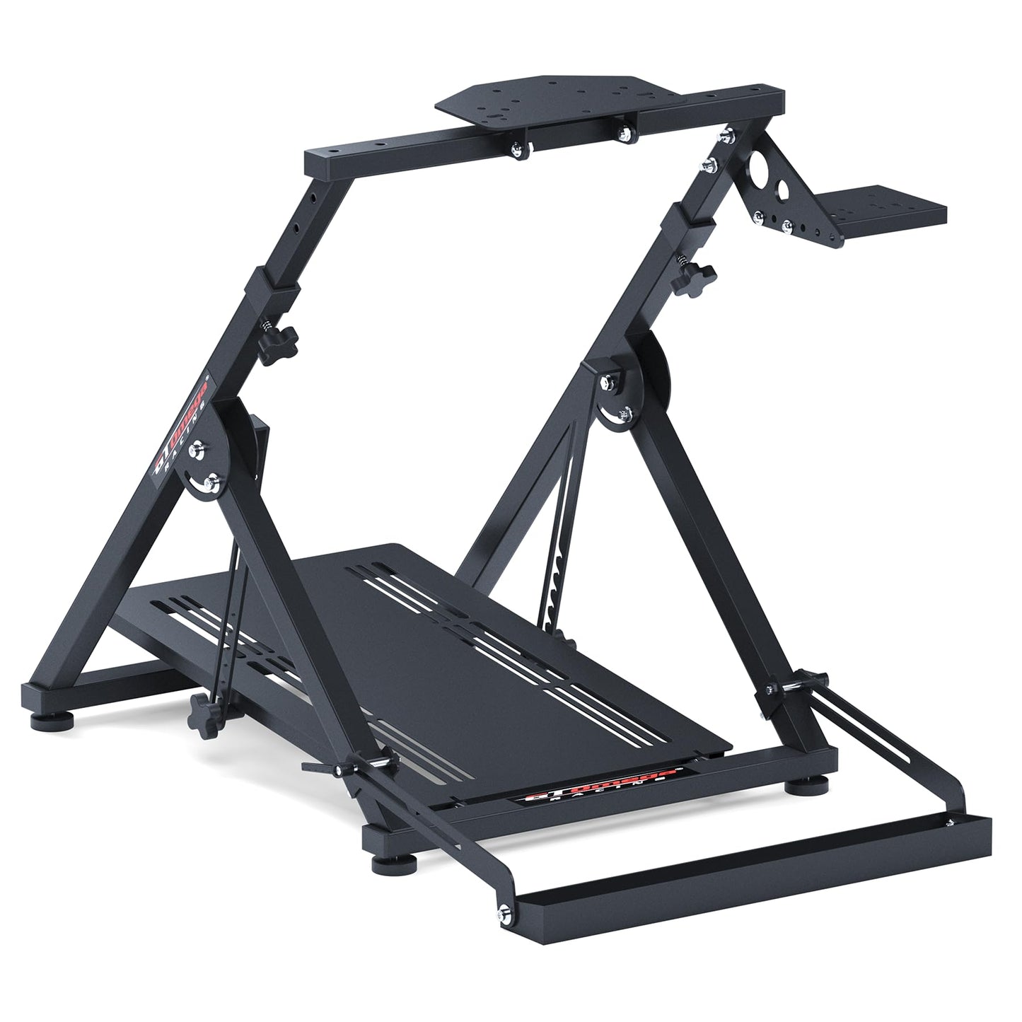 GT OMEGA Apex Racing Wheel Stand - Compatible with Logitech G29 and G920, Fanatec ClubSport, and Thrustmaster TX, T500, & T300, Foldable, Tilt-Adjustable for Racing Control