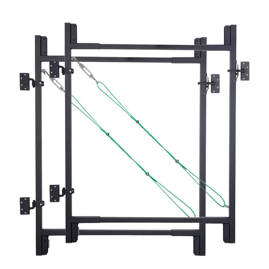 Heavy-Duty Adjustable Fence Gate Kit - 36" to 72" Wide DIY Gate Kit for Wooden Fence Using 1x4 & 2x4 Lumber, Complete Gate Kit for Building Sturdy 4 to 5 Foot Backyard Wood Gates /2 PCS