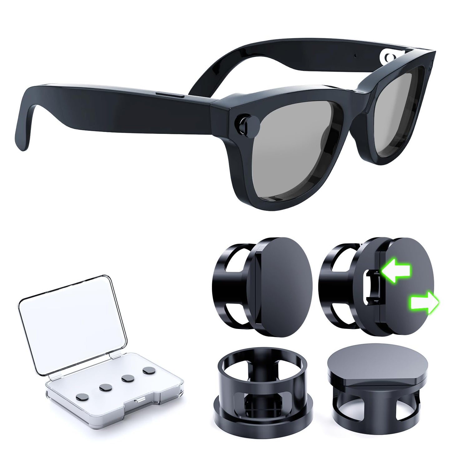 4 Pack LED Light Blocker Covers Compatible with Ray-Ban Meta Wayfarer/Skyler/Headliner(&Gen 2) Oakley Meta HSTN Smart Glasses Stickers Accessories,Adjustable Blocking Light Covers Meta Glasses