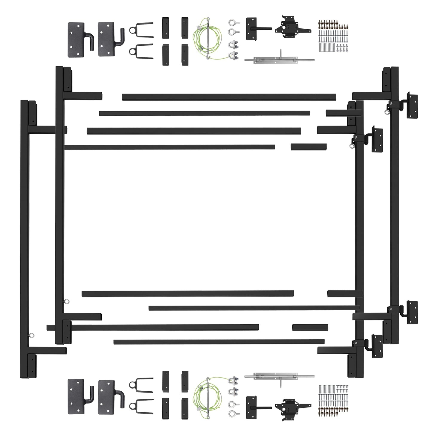 Heavy-Duty Adjustable Fence Gate Kit - 36" to 72" Wide DIY Gate Kit for Wooden Fence Using 1x4 & 2x4 Lumber, Complete Gate Kit for Building Sturdy 4 to 5 Foot Backyard Wood Gates /2 PCS