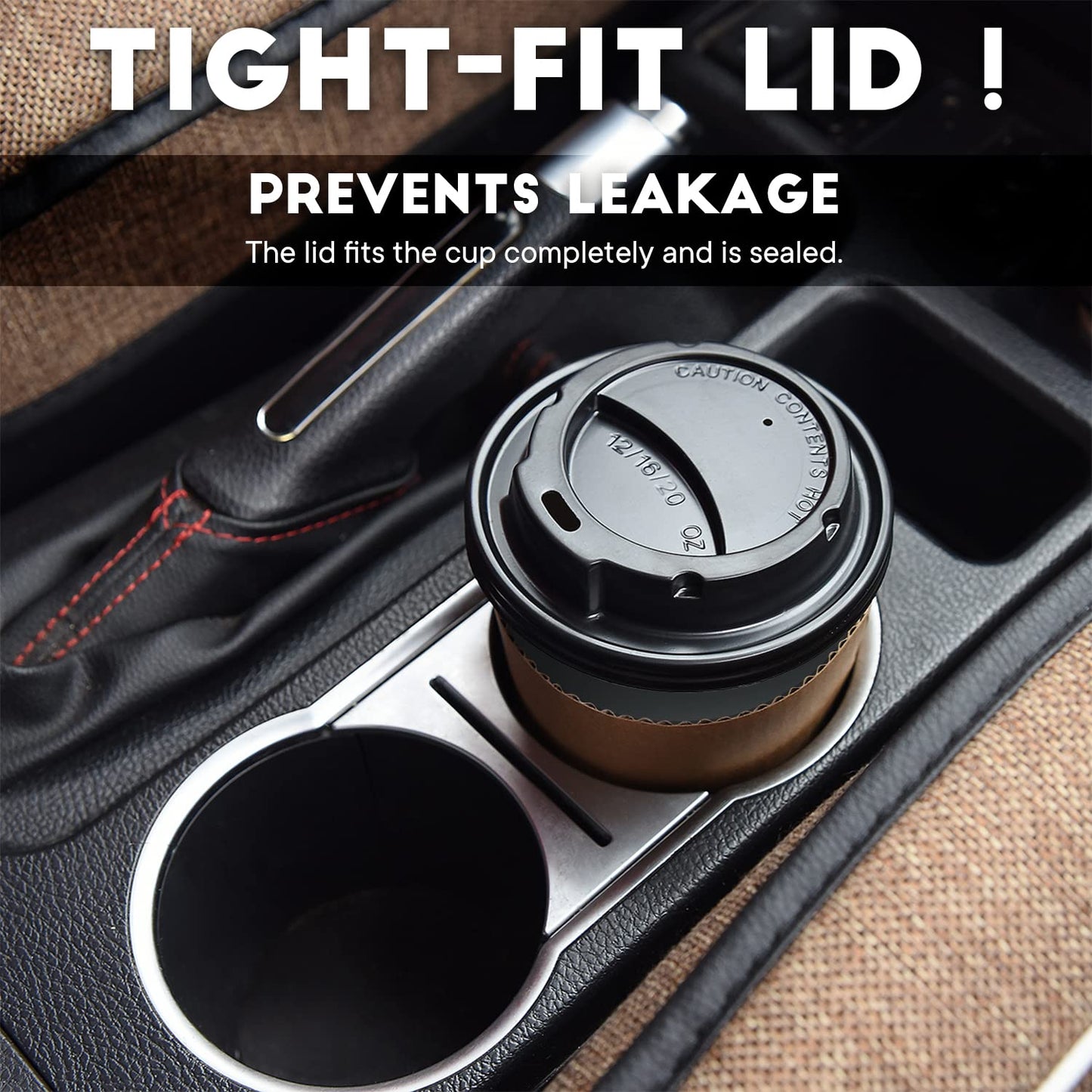 100 Pack - 12 oz Disposable Coffee Cups To Go with Lids Sleeves and Straws 100% Biodegradable & Compostable Pla Eco Friendly Paper Coffee Cups for Tea Coffee Hot Chocolate