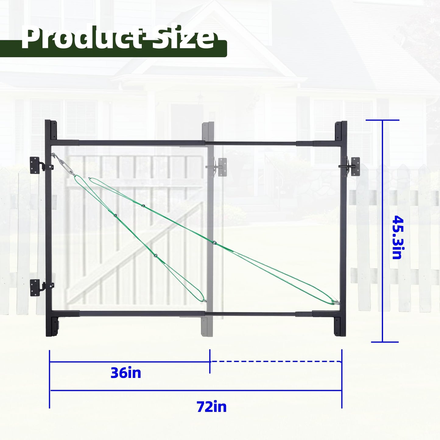 Heavy-Duty Adjustable Fence Gate Kit - 36" to 72" Wide DIY Gate Kit for Wooden Fence Using 1x4 & 2x4 Lumber, Complete Gate Kit for Building Sturdy 4 to 5 Foot Backyard Wood Gates /2 PCS