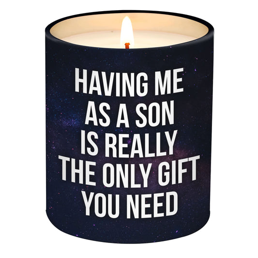 Birthday Gifts for Mom from Son - Mom Birthday Gifts from Son - Moms Gift Ideas - Mother Gift, Funny Mother Candle, 10 Oz Jar Lemongrass Scent Soy Wax Candle