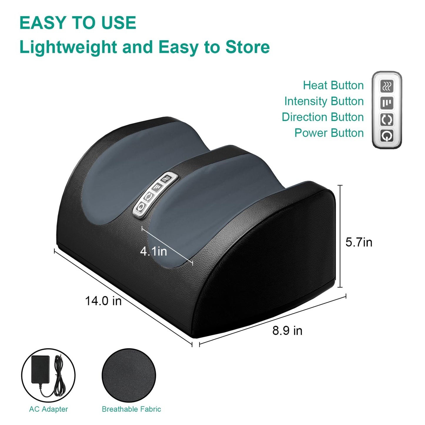LINGTENG Shiatsu Foot Massager with Heat, FSA Eligible HSA Foot Massager for Foot Massage and Calf Massage, Foot and Calf Massager with Roller, Gifts for Mom & Dad, Valentines Day Gifts