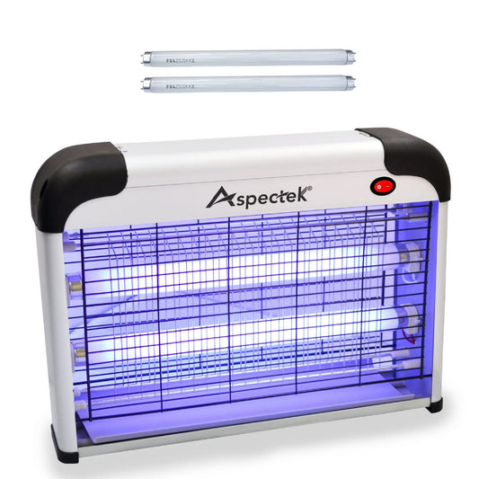 ASPECTEK Insect Killer, Bug Zapper, Powerful 20W Electronic Indoor Fly Zapper for Mosquito, Fungus Gnat, Asian Beetle, Moth, Flying Pests - Indoor Use, Includes 2-Pack Replacement Bulbs