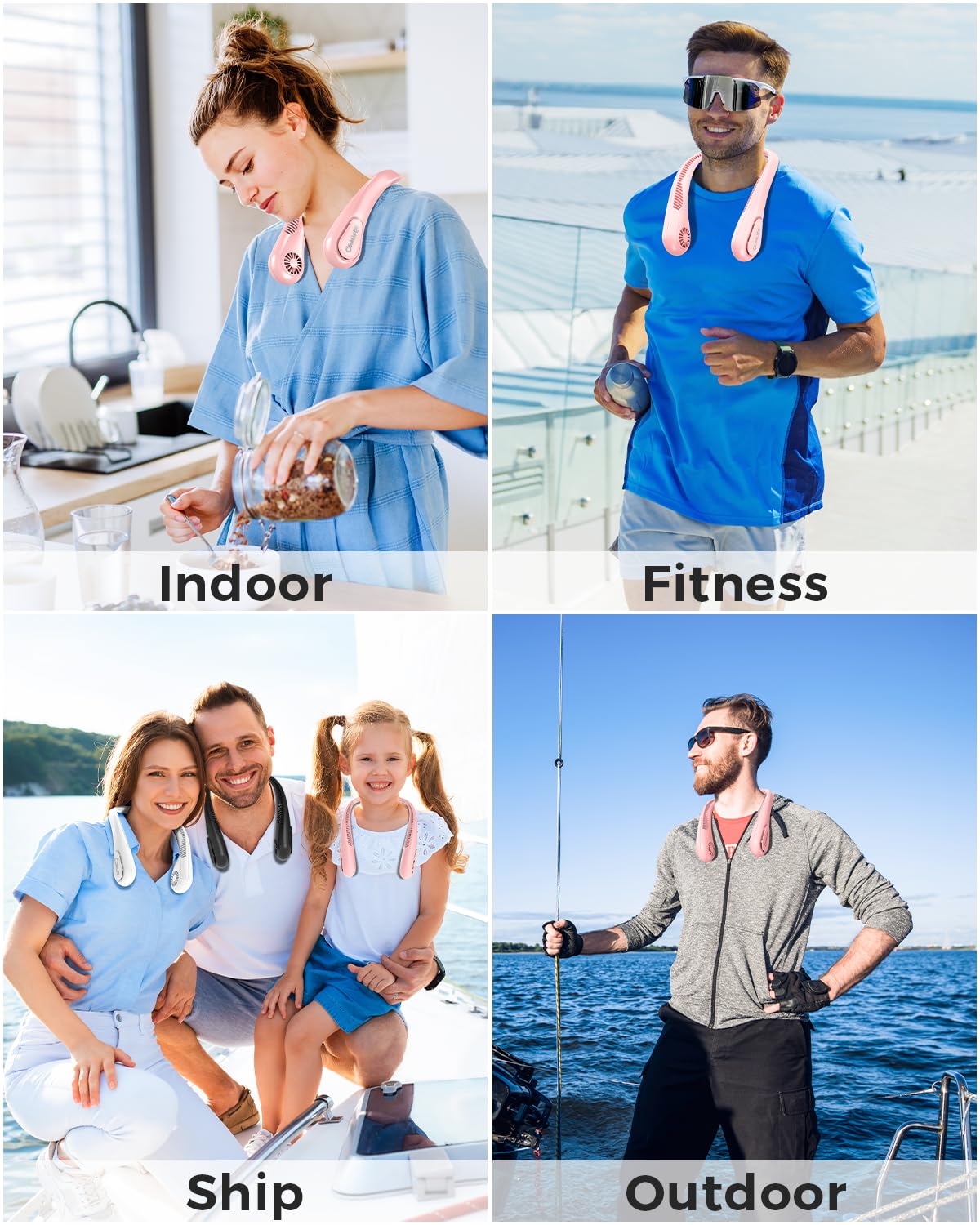 Portable Bladeless Neck Fan, Birthday Gifts for Girl Boy Mom Dad, Father‘s & Mother’s Day Gifts, Wearable Cooling Fan Rechargeable for Camping Travel Beach Golf Cruise Essentials 2026 New