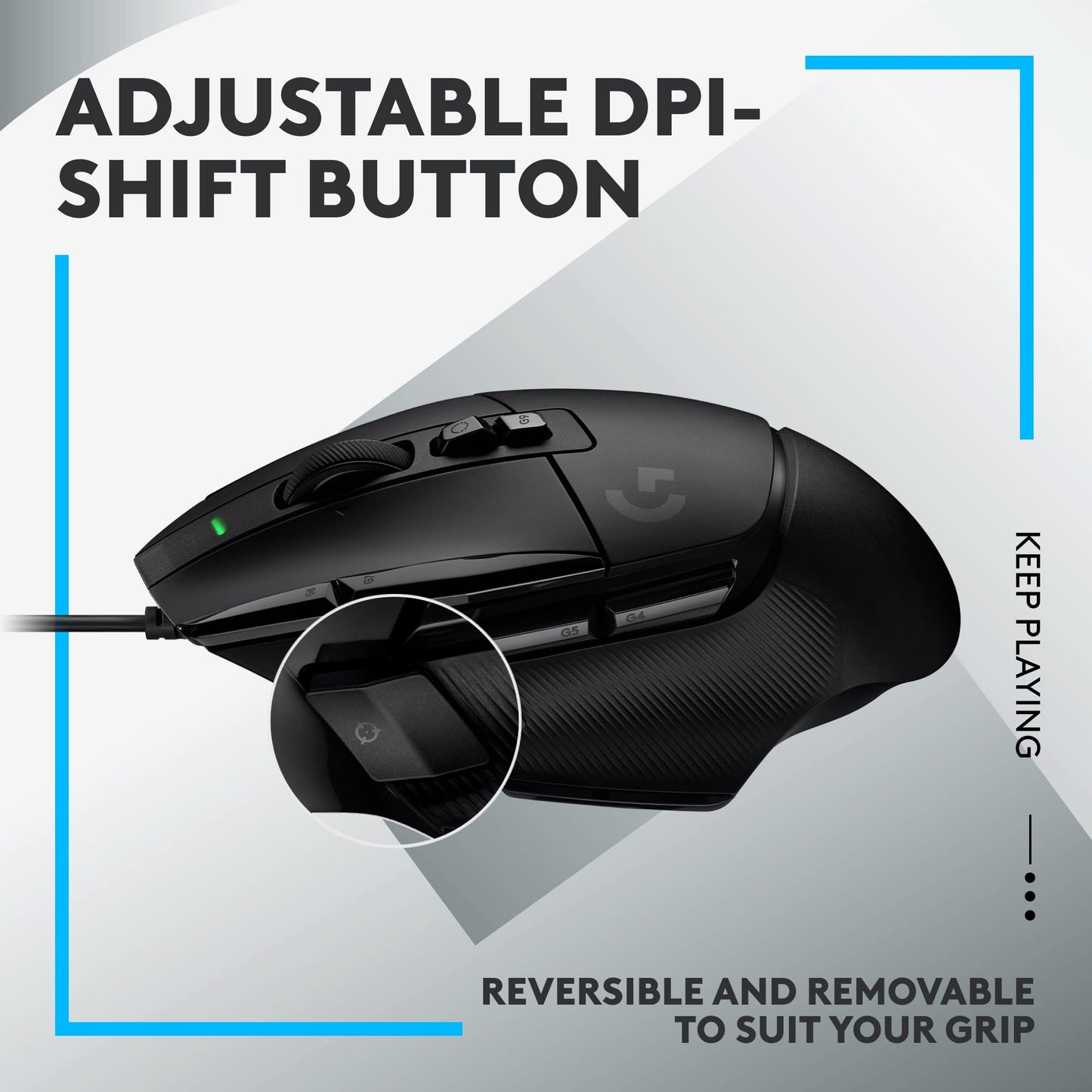 Logitech G502 X Wired Gaming Mouse - LIGHTFORCE Hybrid Optical-Mechanical Primary switches, Hero 25K Gaming Sensor, Compatible with PC - macOS/Windows - Black
