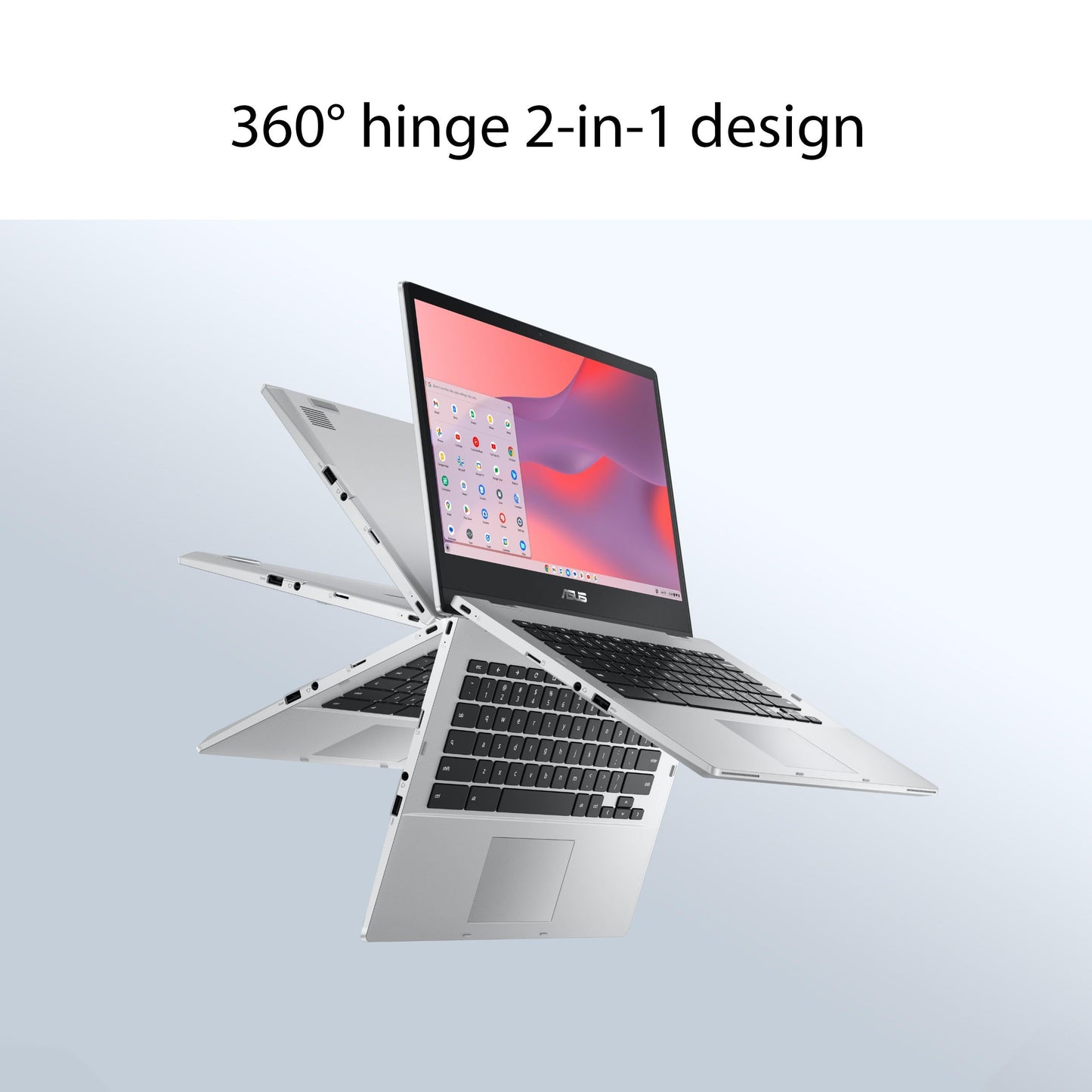 ASUS Chromebook Flip CX1 Convertible Laptop, 14" FHD NanoEdge 360-degree Touchscreen, Intel Celeron N4500 Processor, 128GB eMMC Storage, 8GB RAM, ChromeOS, Transparent Silver, CX1400FKA-AS88FT