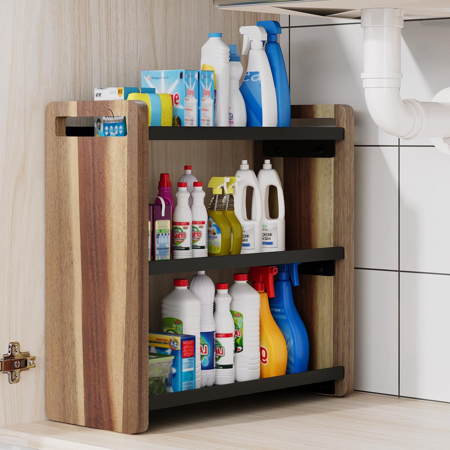 UJQSUN Bathroom Counter Organizer,Bathroom Counter Shelf,Bathroom Organizers,Under Sink Organizer,Cologne Organizer For Men,Cologne Cabinet,Spice Rack Organizer for Cabinet,Gifts(Brown 3 Tier)