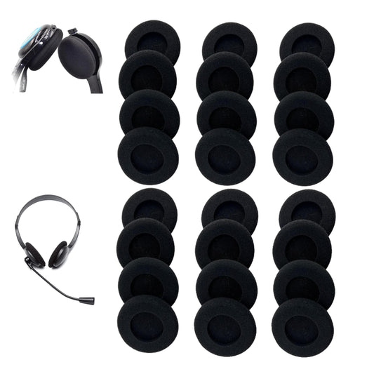 24 Pack Headphone Earpads Replacement Cushions 55MM Black | Soft Headset Ear Covers & Ear Cushions for Plantronics Headsets, Universal Fit for Office Telephone Headsets Daily Use & Maintenance