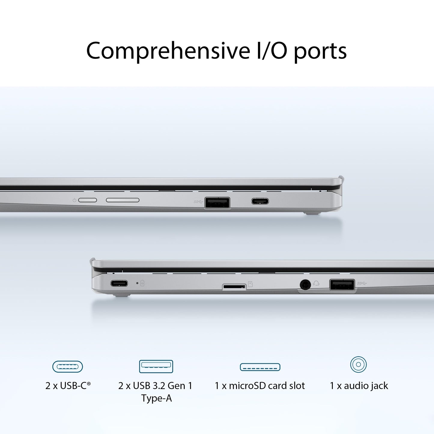 ASUS Chromebook Flip CX1 Convertible Laptop, 14" FHD NanoEdge 360-degree Touchscreen, Intel Celeron N4500 Processor, 128GB eMMC Storage, 8GB RAM, ChromeOS, Transparent Silver, CX1400FKA-AS88FT