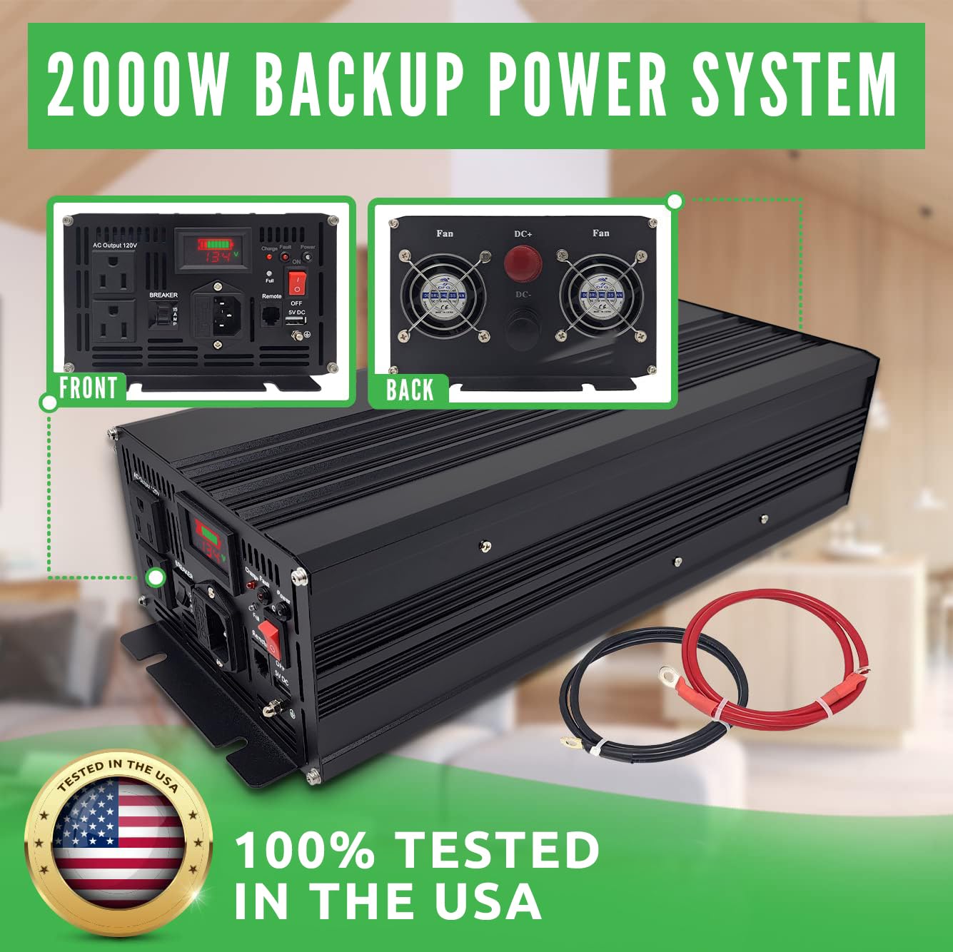 Primary Sump Pump Backup Bundle - 2000W / 75 Ah
