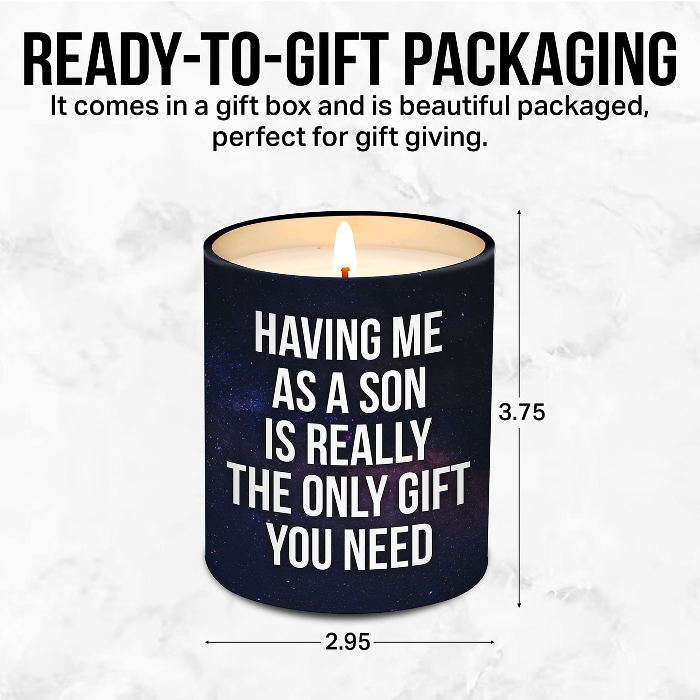 Birthday Gifts for Mom from Son - Mom Birthday Gifts from Son - Moms Gift Ideas - Mother Gift, Funny Mother Candle, 10 Oz Jar Lemongrass Scent Soy Wax Candle