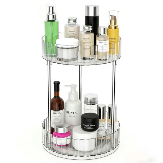 360° Rotating Makeup Organizer Large Detachable Cosmetic Skincare Storage for Bathroom Bedroom Dresser