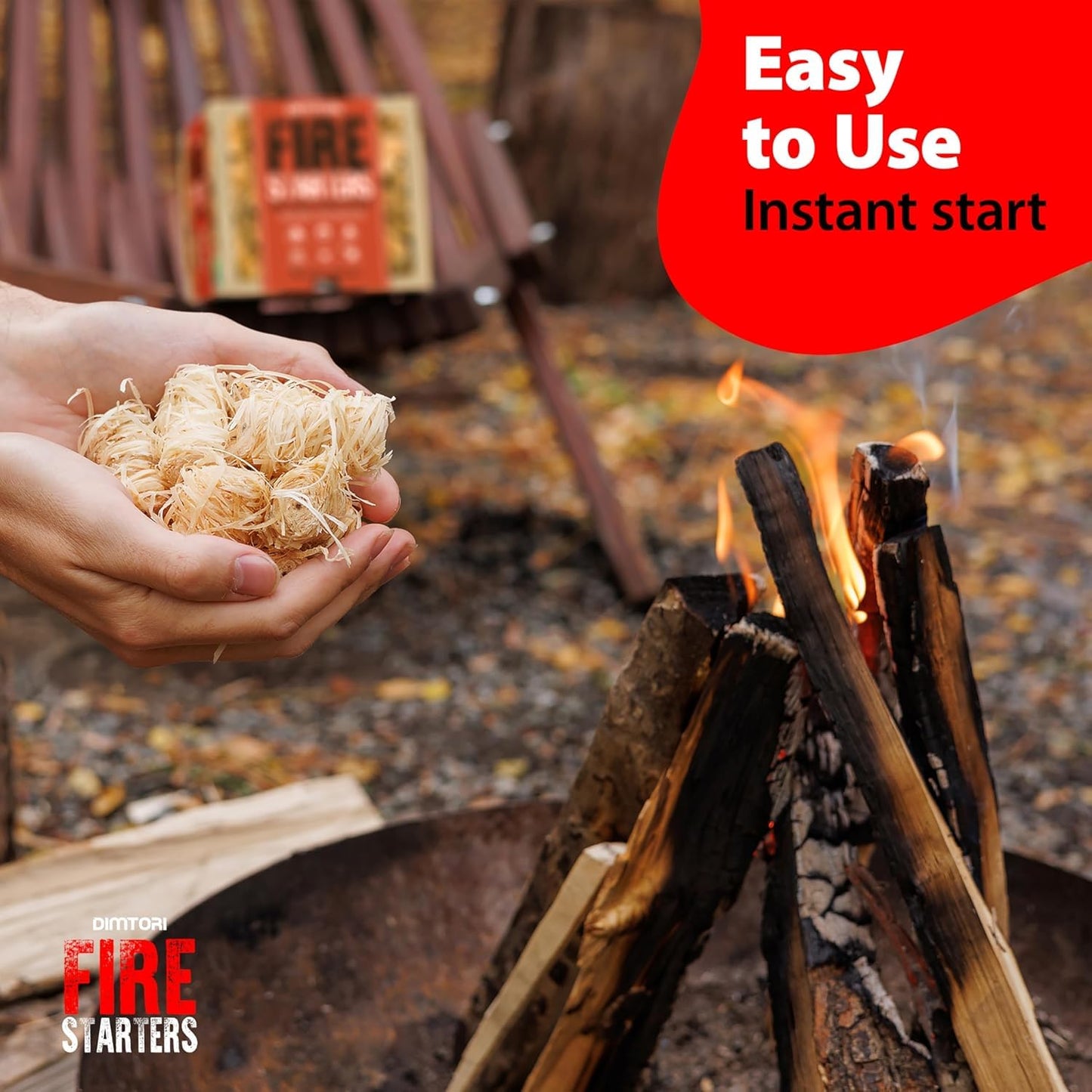 DIMTORI 70 pcs Fire Starter - Natural Fire Starters for Campfires, Fire Pit, Pizza Oven, Fireplace, Smoker, BBQ, Pellet Stove & Wood - Fire Starters for Grill, Charcoal Starter