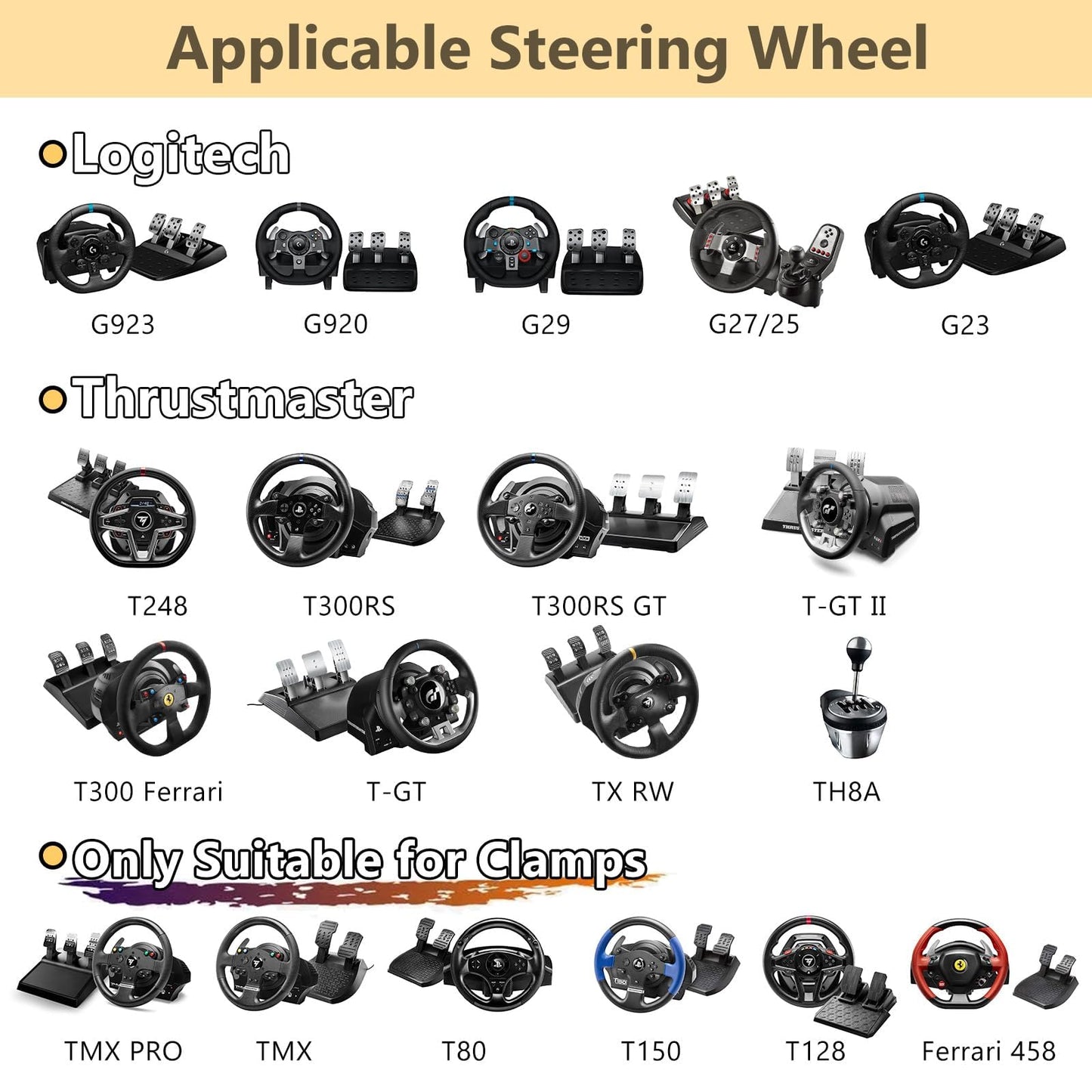 Nejoney Racing Wheel Stand, Height Adjustable & Foldable Steering Wheal Stand Compatible with Logitech G25,G27,G29,G920 Gaming Cockpit