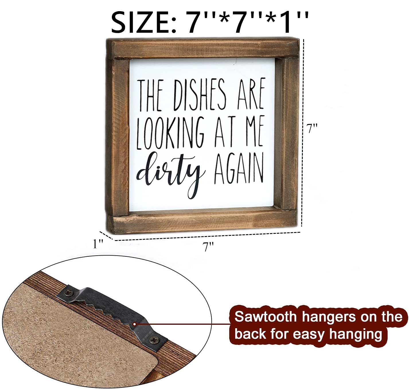 Lavender Inspired The Dishes are Looking at Me Dirty Again -Funny Kitchen Signs-Mini Farmhouse Framed Kitchen Decor-Tiered Tray Sign-Kitchen Counter-Rae Dunn Sign-Shelf Sitter-Kitchen Humor-Moms Gift