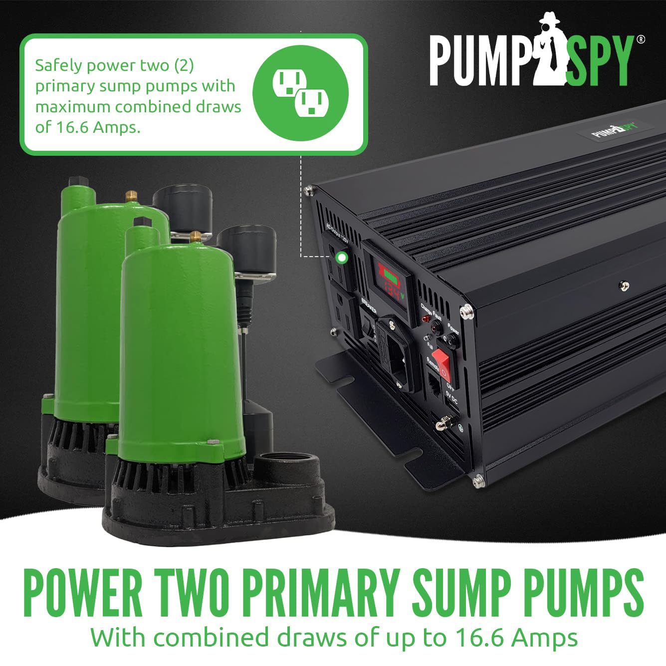 Primary Sump Pump Backup Bundle - 2000W / 75 Ah