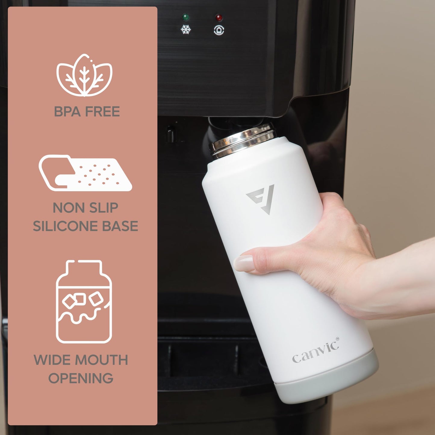DualSip 32oz Vacuum Insulated Reusable Stainless Steel Water Bottle – 2 Lids (Straw & Chug) Leakproof, BPA Free, Wide Mouth Sports Bottle for Travel, Gym, Hiking, Outdoors, School & Office (White)