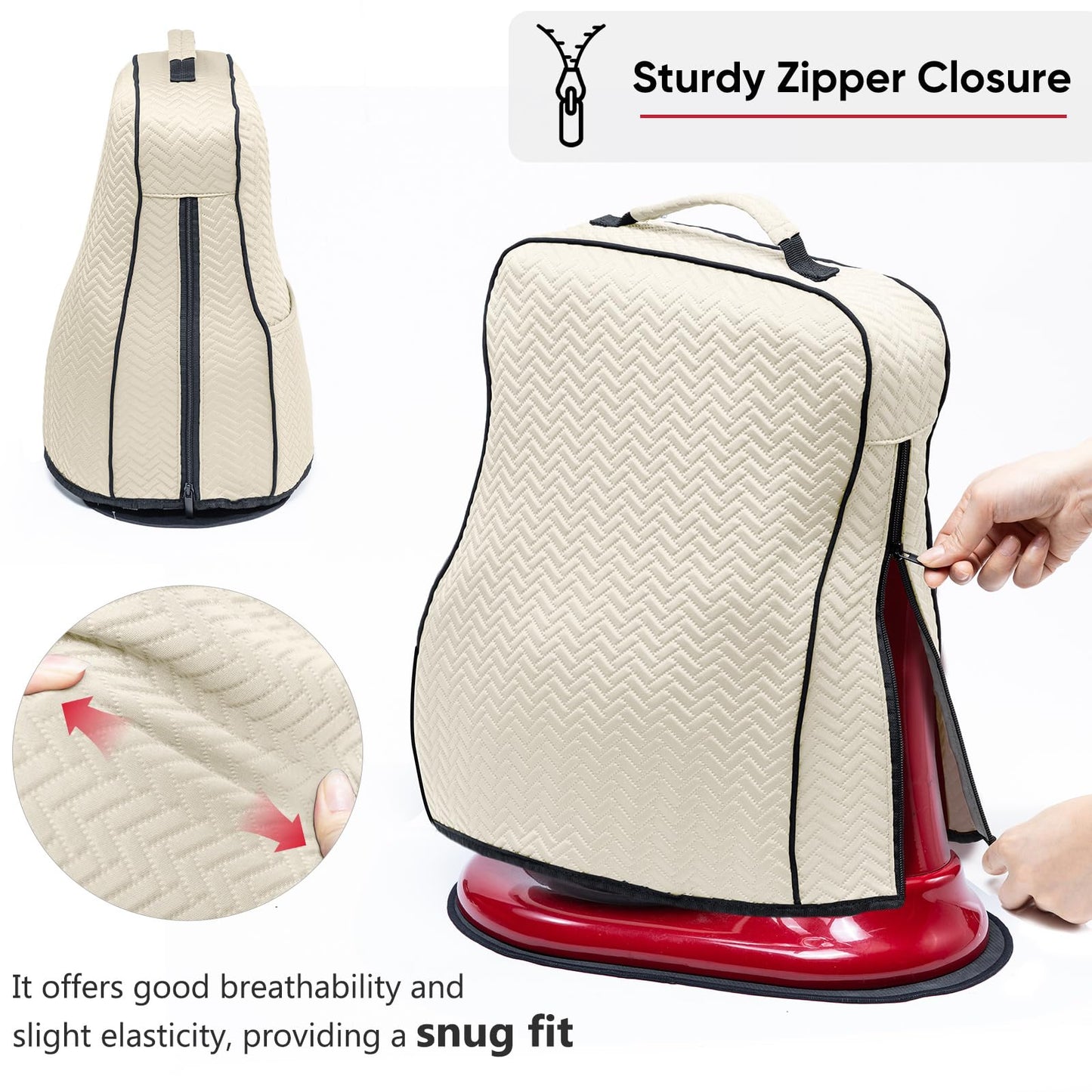 BAGSPRITE Stretchy Stand Mixer Cover with Appliance Slider- Washable Appliance Cover Compatible with Kitchenaid Mixer5/4.5 Quart - Dust Cover with Pockets for Kitchen Aid Accessories and Attachments