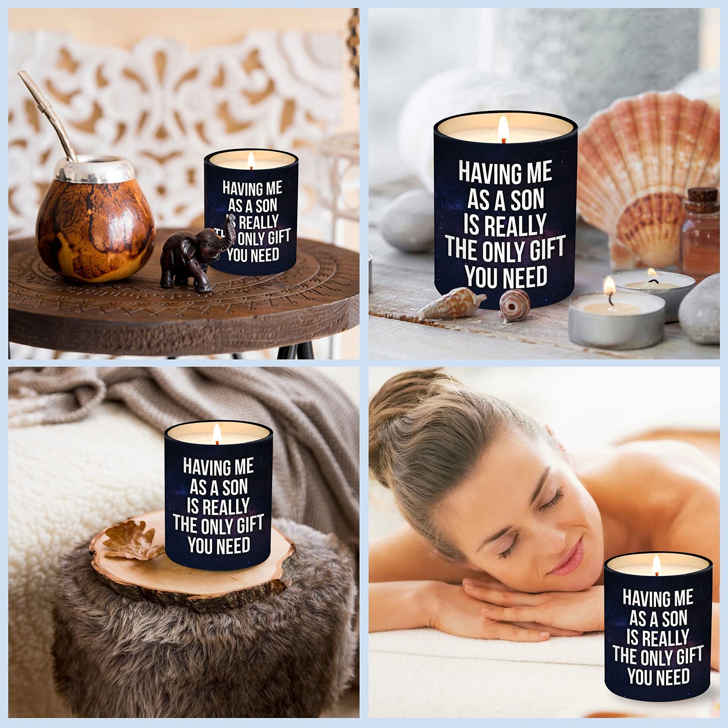 Birthday Gifts for Mom from Son - Mom Birthday Gifts from Son - Moms Gift Ideas - Mother Gift, Funny Mother Candle, 10 Oz Jar Lemongrass Scent Soy Wax Candle