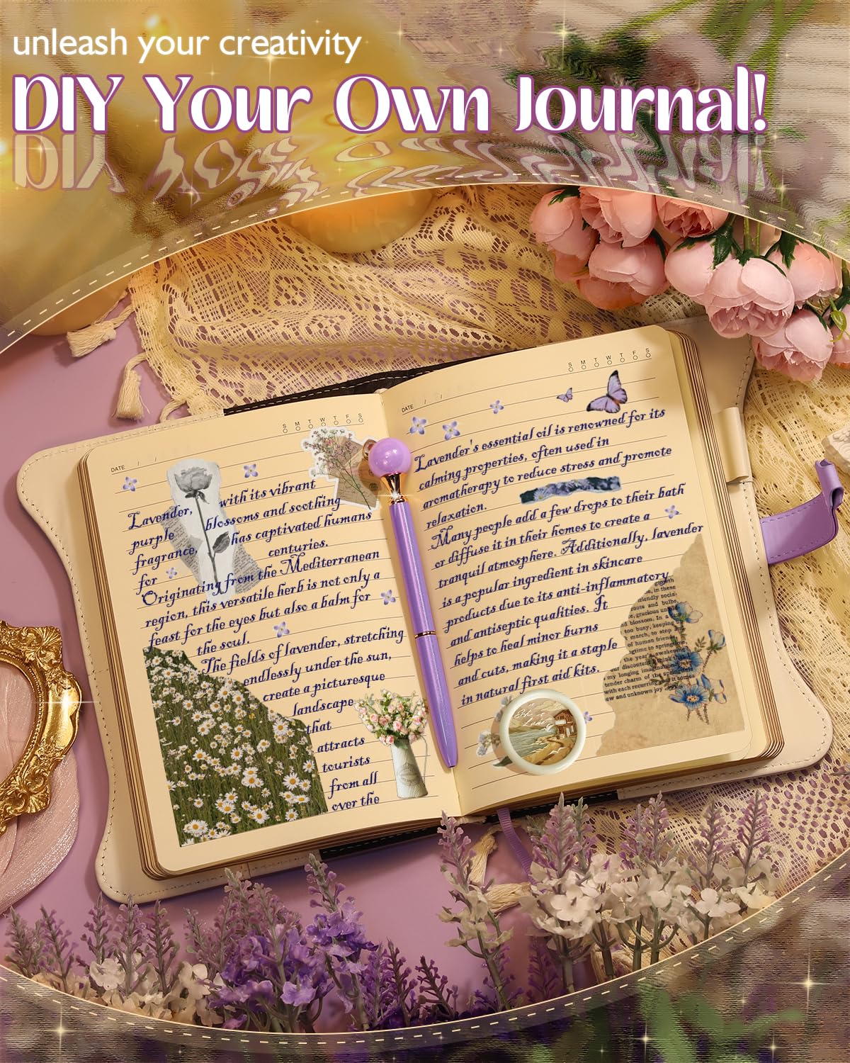 hi! SCI Diary with Lock and Keys for Girls & Women, 360 Pages Journal with Lock for Girls Gift Ideas, Girls Locking Diary with Pen, Cute Journals Set for Teen Girls Ages 8-12, Ideal Gifts for 8 9 10 11 12 13 14 Year Old Girl (Lavender Purple)