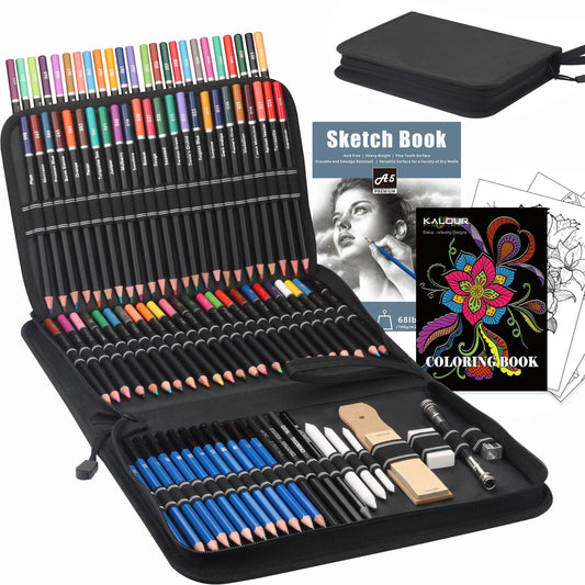 KALOUR 96 Premium Drawing Pencil Set,including 72 Colored pencil and 24 sketch kit, for Drawing,sketching and Coloring Books,Art Supplies for Beginner,Artists and Adults