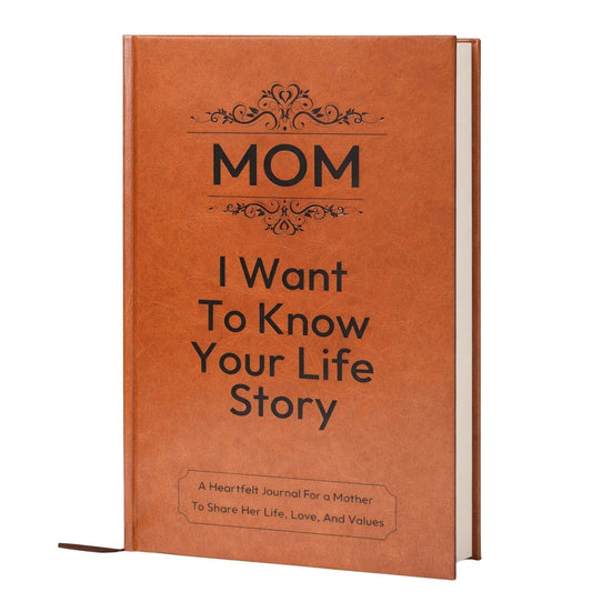 Gift for Mom: I Want to Know Your Life Story Leather Journal (Hardcover): Sentimental Keepsake for Mother‘s Day, Birthday, and Christmas, Guided Life Story Book with 300+ Prompt Questions, Perfect Gifts from Daughter/Son