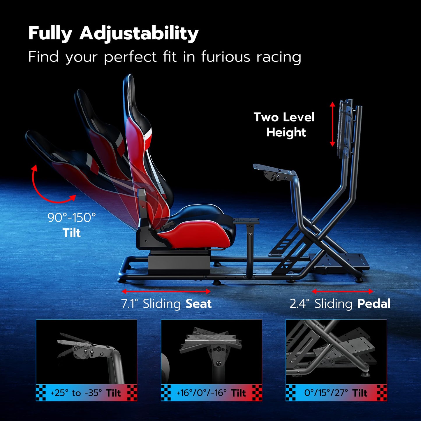 ARES WING Racing Simulator Cockpit with Monitor Mount and Seat, Formula and GT Sim Racing Cockpit Compatible with Fanatec, Thrustmaster, Logitech, Moza Racing Games on PS5, PS4, Xbox and PC