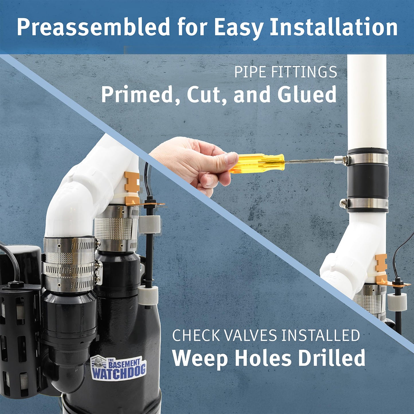 The Basement Watchdog Big Combo CONNECT Preassembled Primary & Battery Backup Sump Pump System - WiFi-Capable w/Add-on Module (CITS-50)
