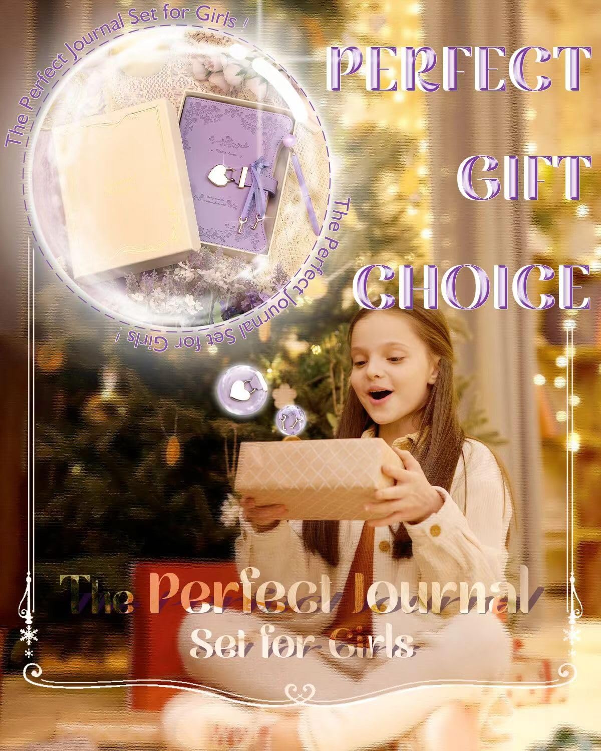 hi! SCI Diary with Lock and Keys for Girls & Women, 360 Pages Journal with Lock for Girls Gift Ideas, Girls Locking Diary with Pen, Cute Journals Set for Teen Girls Ages 8-12, Ideal Gifts for 8 9 10 11 12 13 14 Year Old Girl (Lavender Purple)