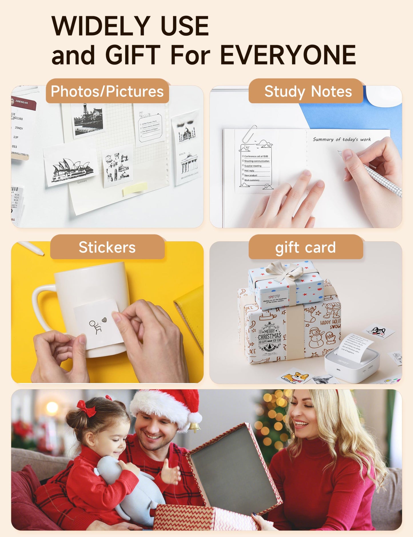 iDPRT Sticker Printer, Portable Sticker Maker Machine, Mini Inkless Bluetooth Thermal Printer for iPhone & Android, Pocket Printer for Labels, Barcodes, DIY Journaling, Kids Gift, Gray