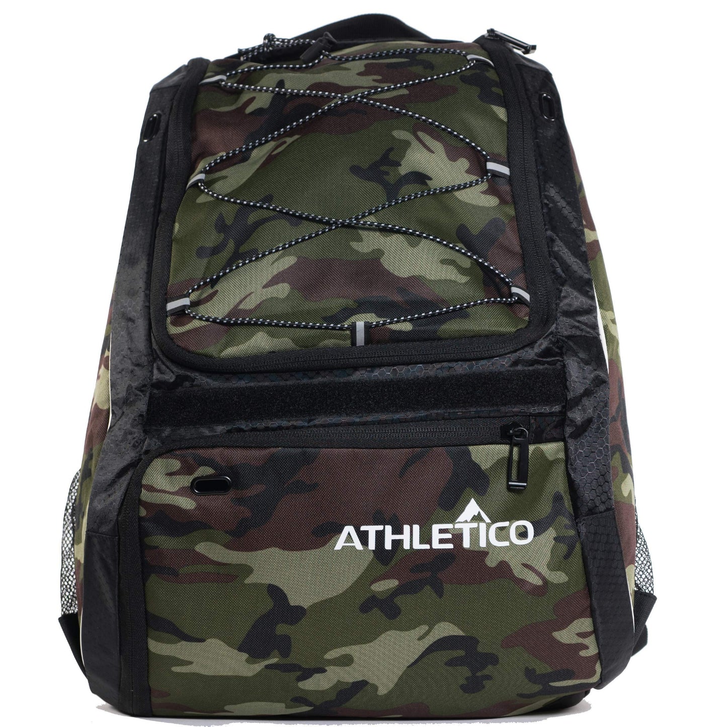Athletico Baseball Bat Bag - Backpack for Baseball, T-Ball & Softball Equipment & Gear for Youth and Adults | Holds Bat, Helmet, Glove, & Shoes |Shoe Compartment & Fence Hook (Green Camo)